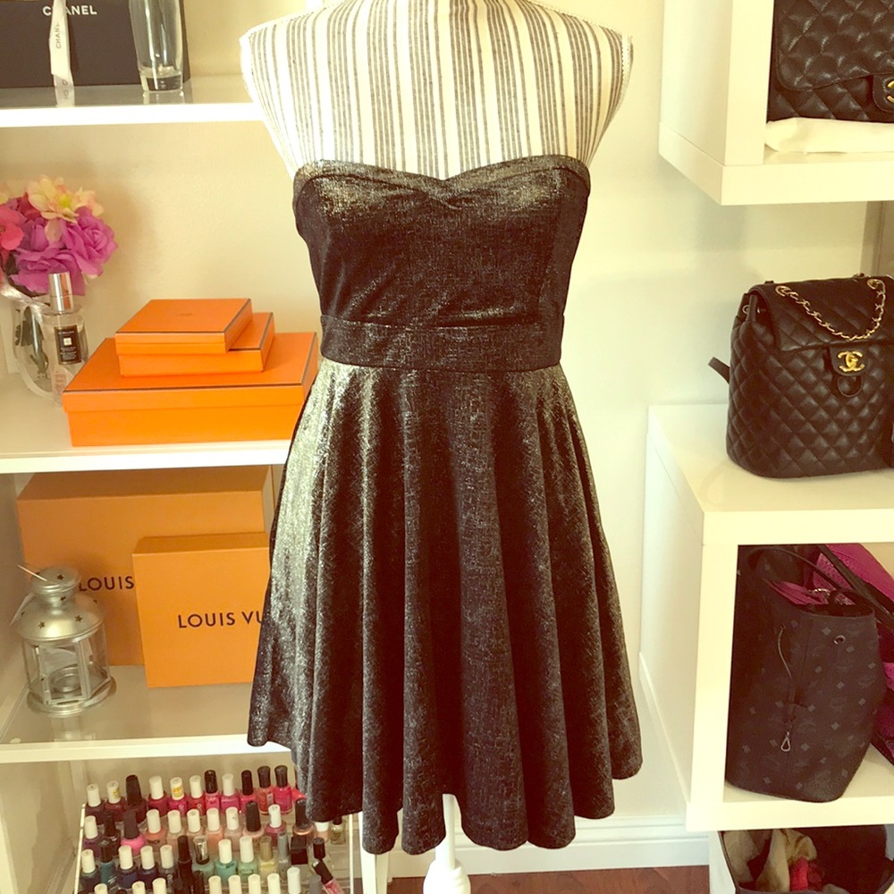 Free People foil metallic velvet dress